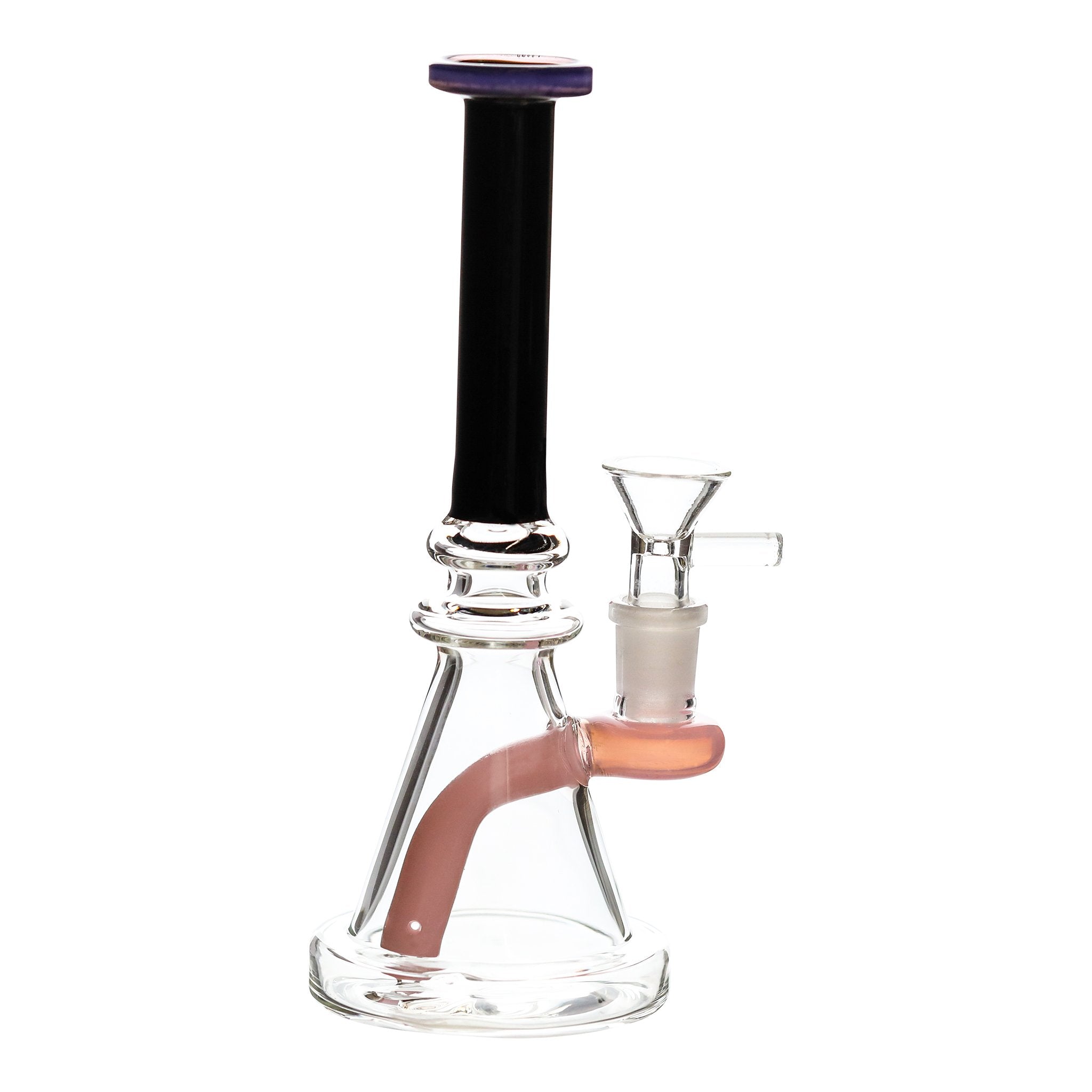 Pink Collared Inline Perc Beaker - 8in