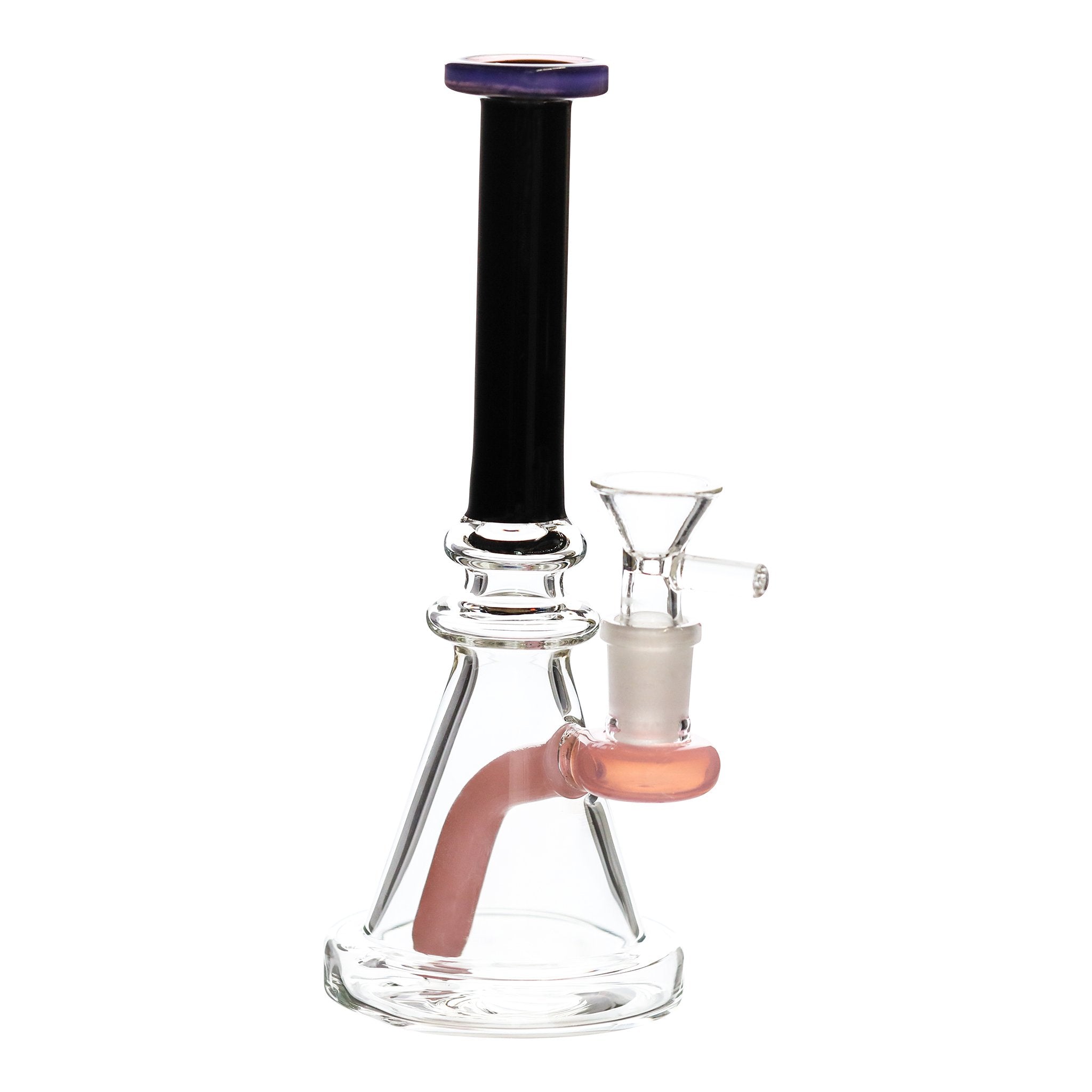 Pink Collared Inline Perc Beaker - 8in - Image 2