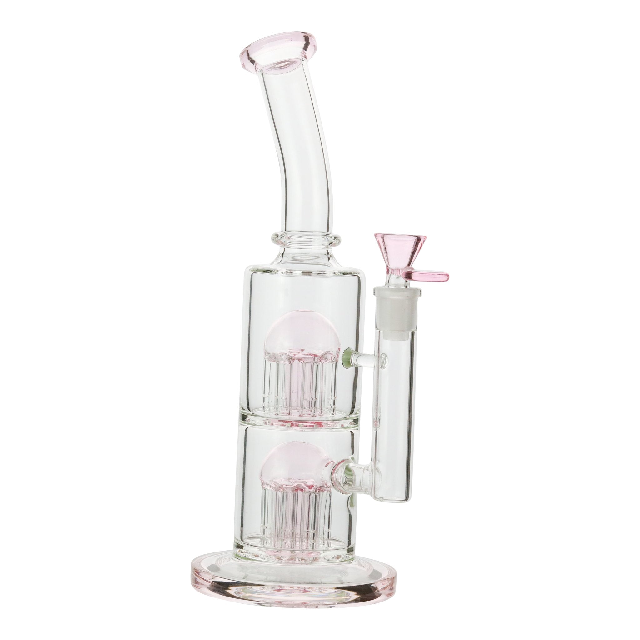 Pink Colored Double Barrel Bong - 12in - Image 5