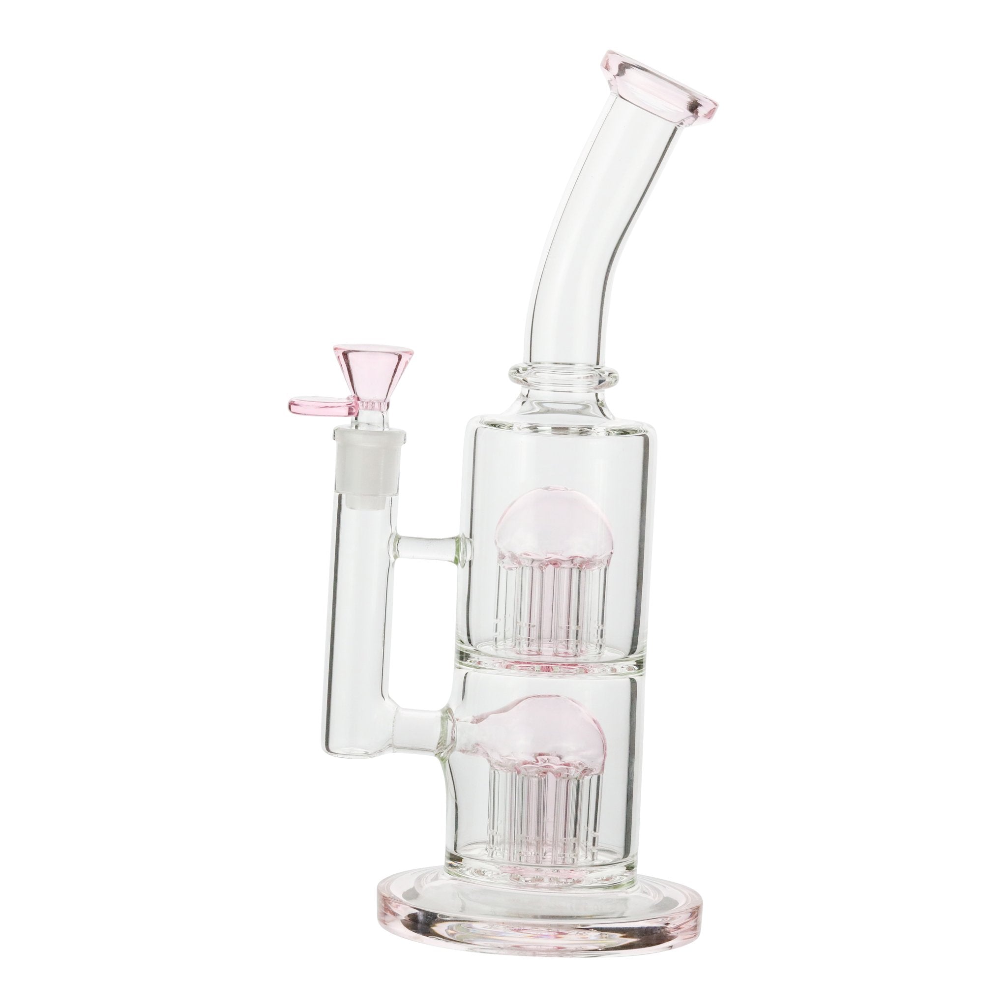 Pink Colored Double Barrel Bong - 12in - Image 6