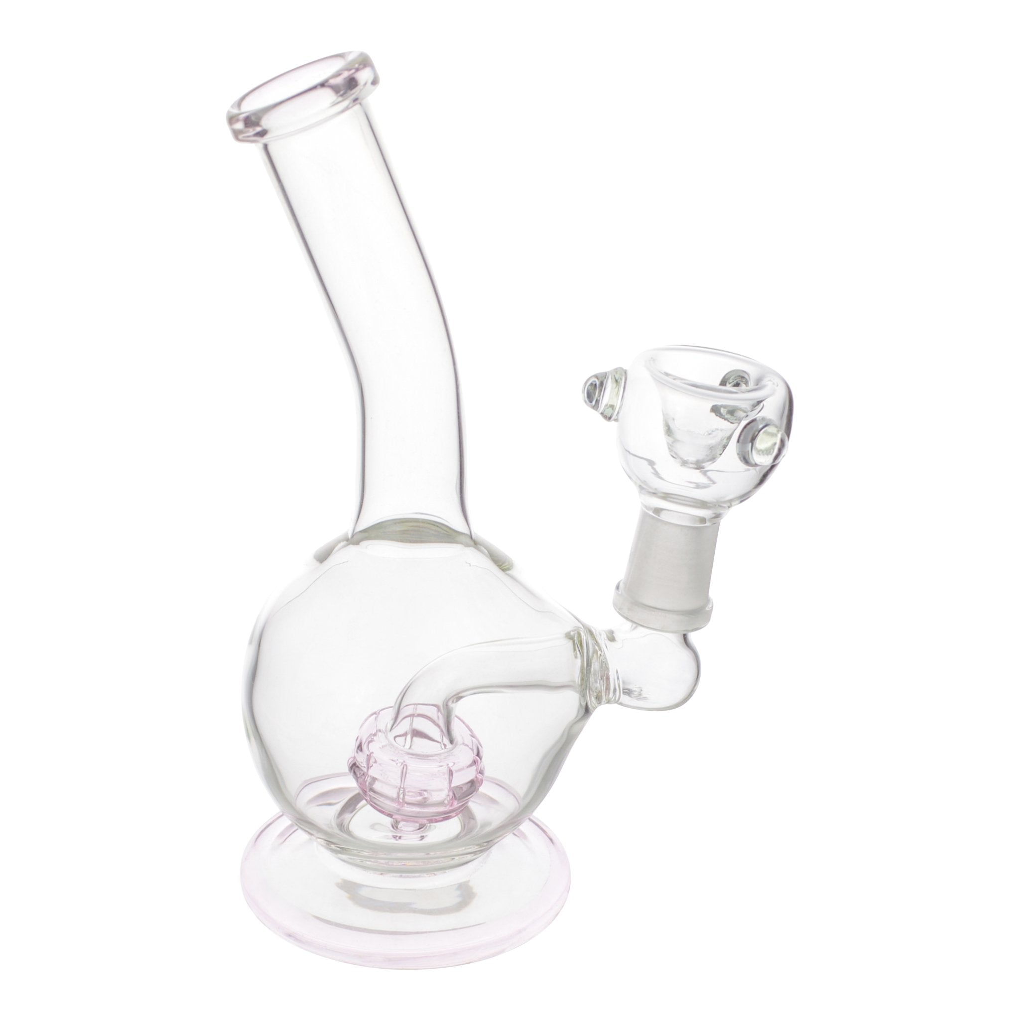 Pink Colored Matrix Bubble Bong - 6.5in - Image 3