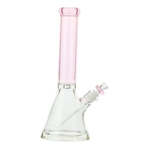 Pink Colored Neck Beaker Bong - 14in