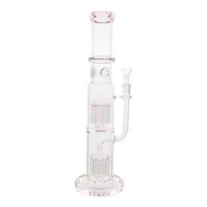 Pink Double Tree Percolator Bong - 16 inches