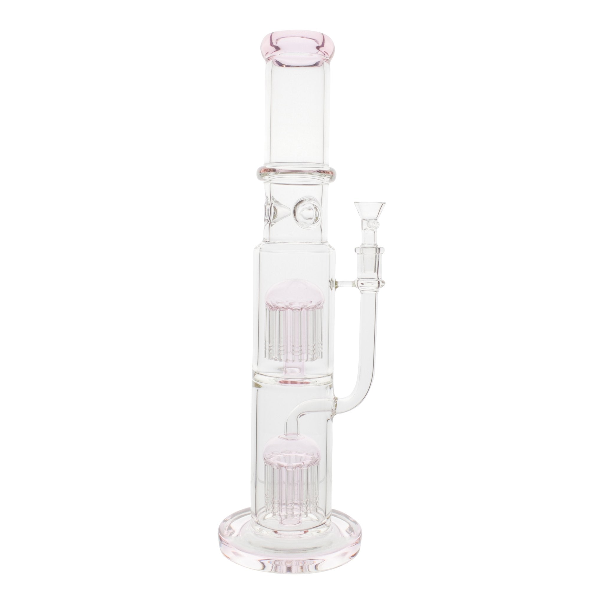 Pink Double Tree Percolator Bong - 16 inches