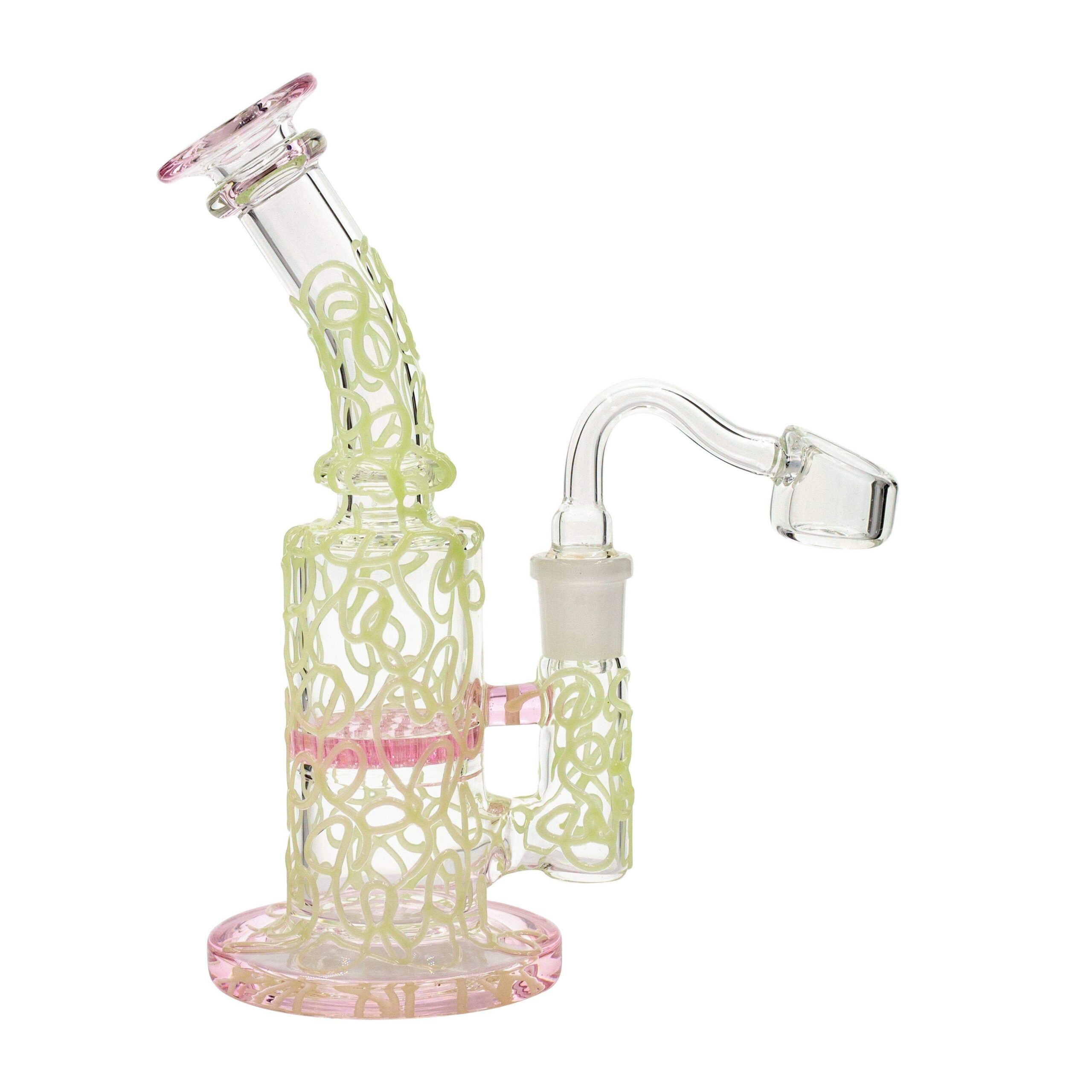 Pink Glow in the Dark Mini Dab Rig - 7in