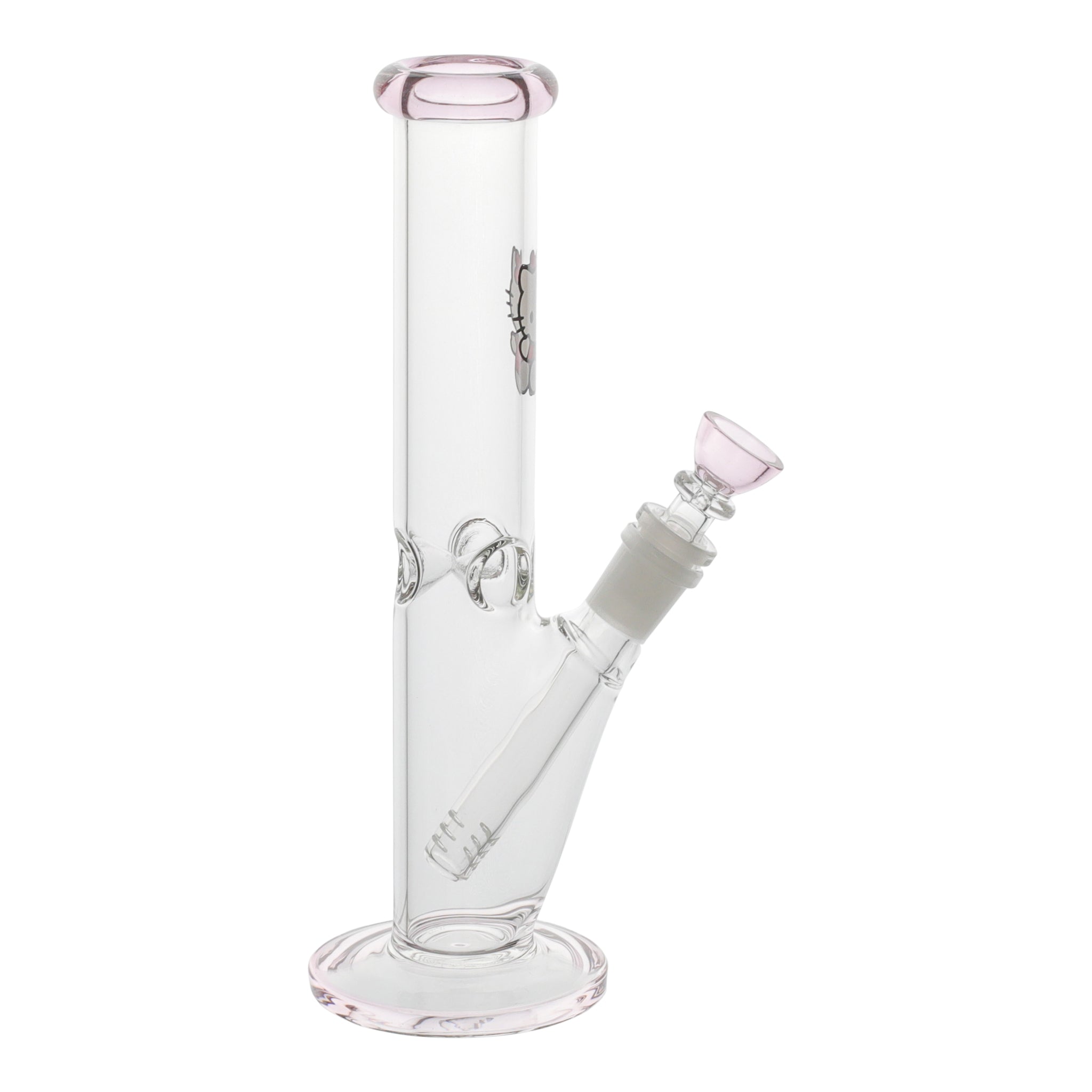 Pink Kitty Straight Tube Bong - 10in - Image 4