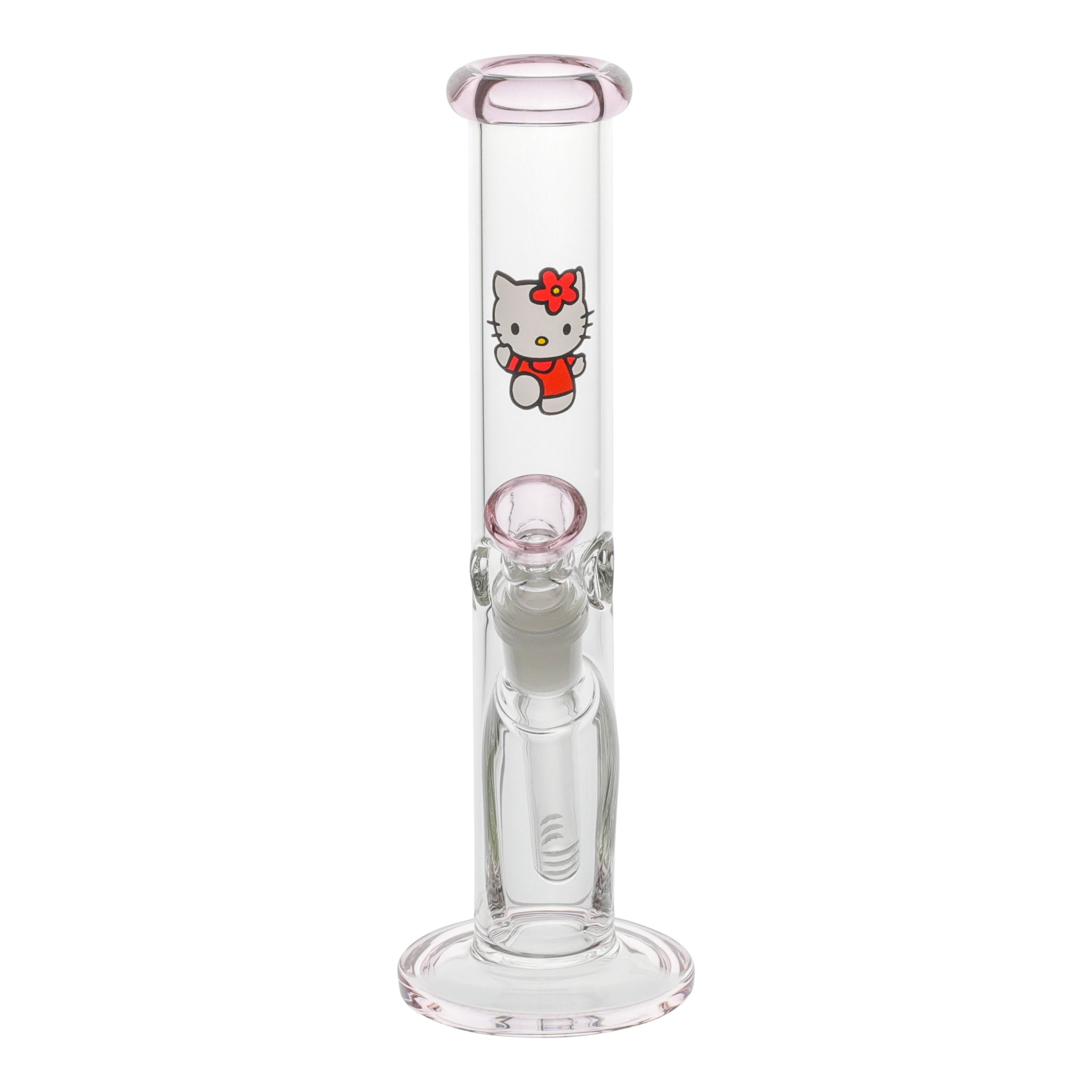 Pink Kitty Straight Tube Bong - 10in - Image 3