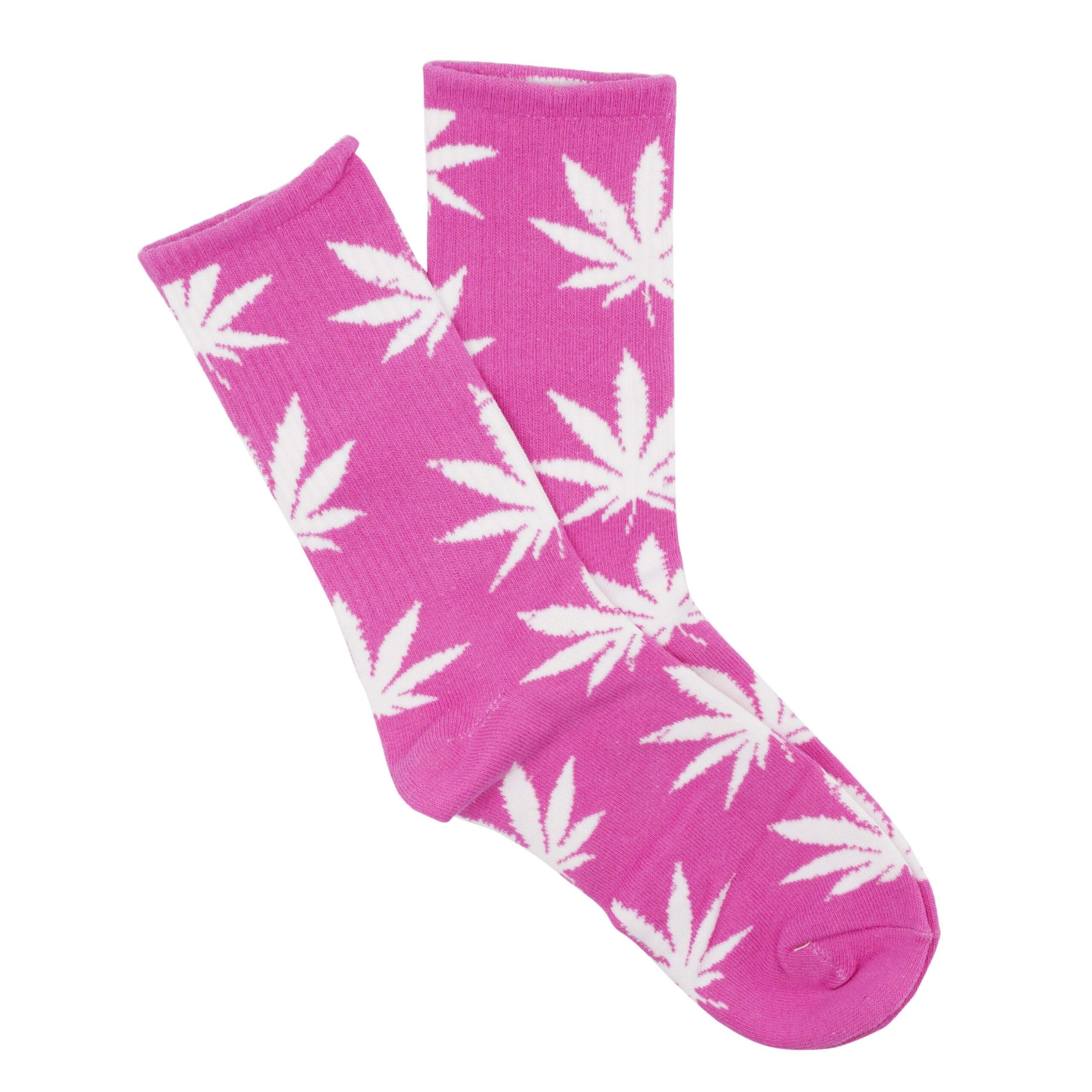 Pink Leaves Socks