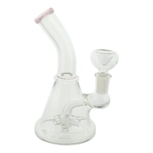 Pink Mini Palm Tree Perc Bong - 6in