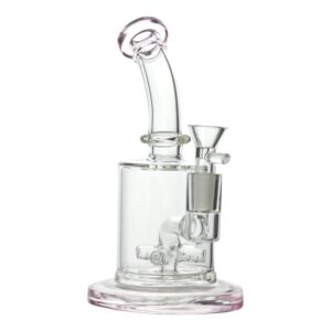 Pink Nano Inline Percolator - 8 inches glass bong