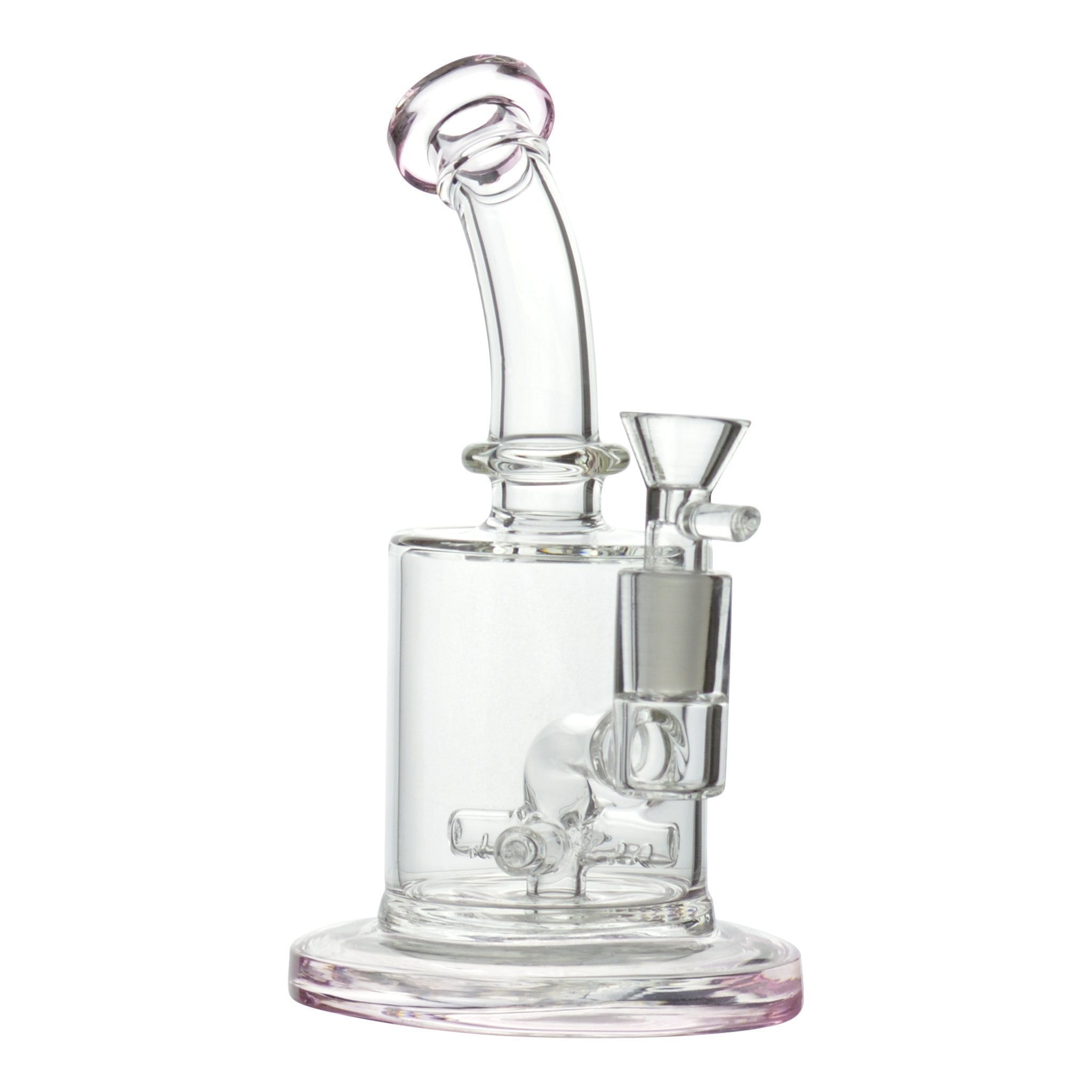 Pink Nano Inline Percolator - 8 inches glass bong