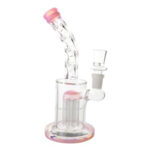 Pink Neon Tip Bong - 8in
