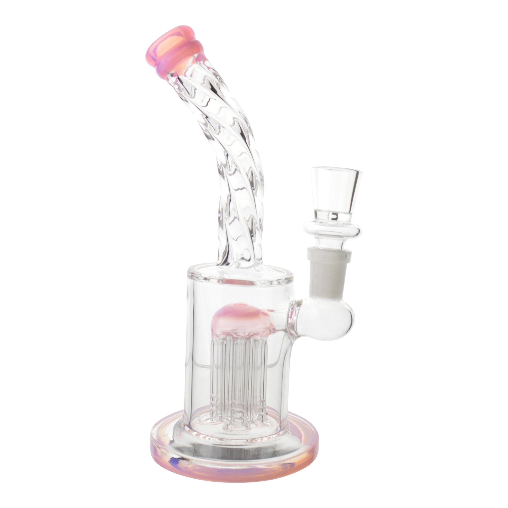 Pink Neon Tip Bong - 8in