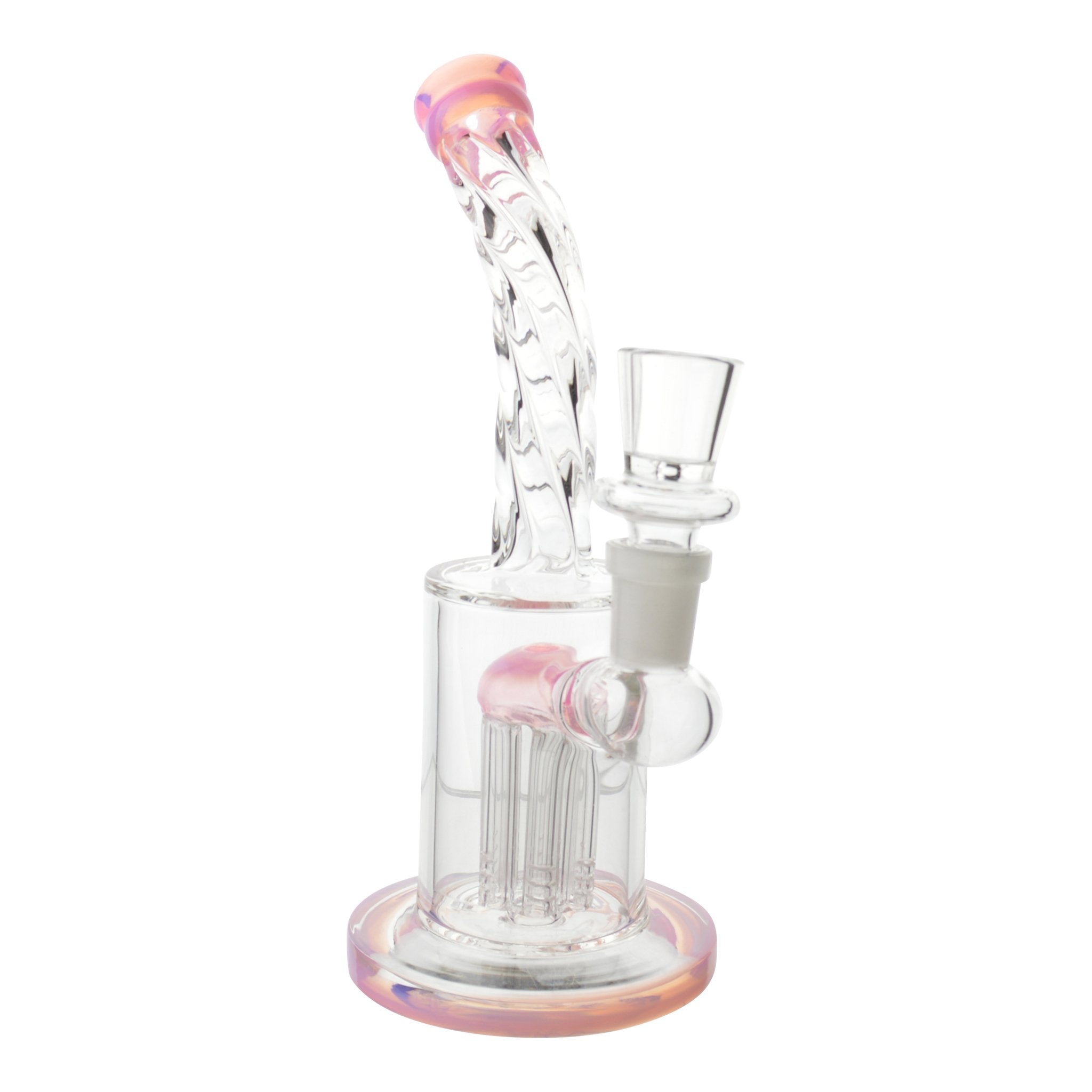 Pink Neon Tip Bong - 8in - Image 2