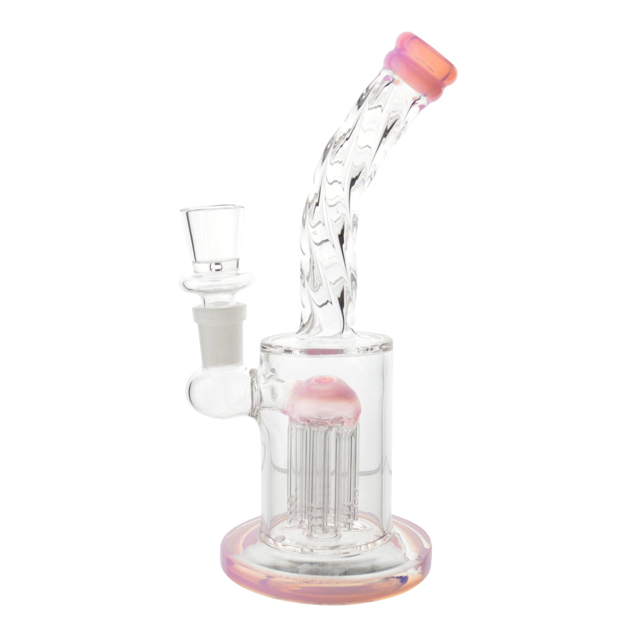 Pink Neon Tip Bong - 8in - Image 3