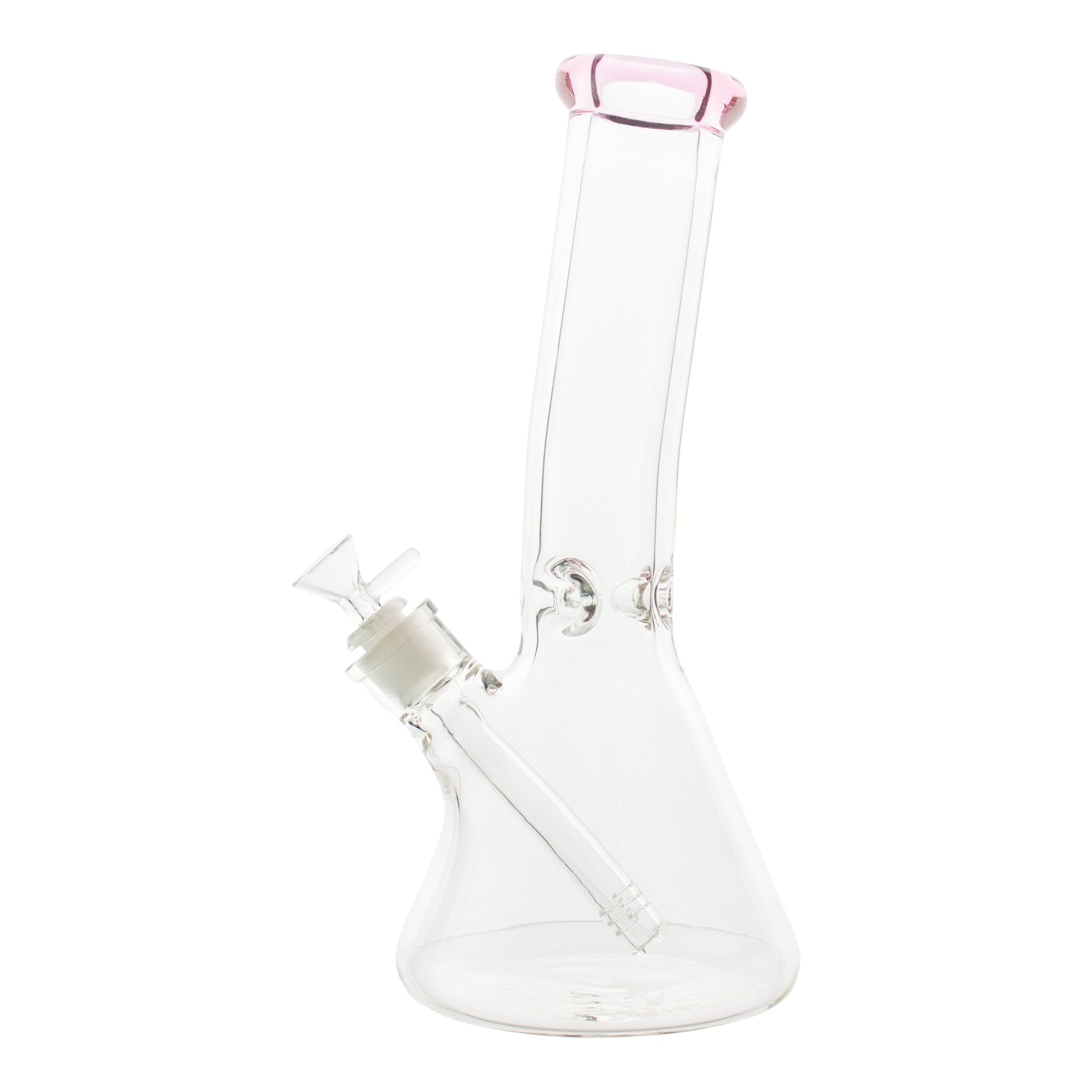 Pink Outfall Curved Tube Beaker Bong - 12in - Image 2