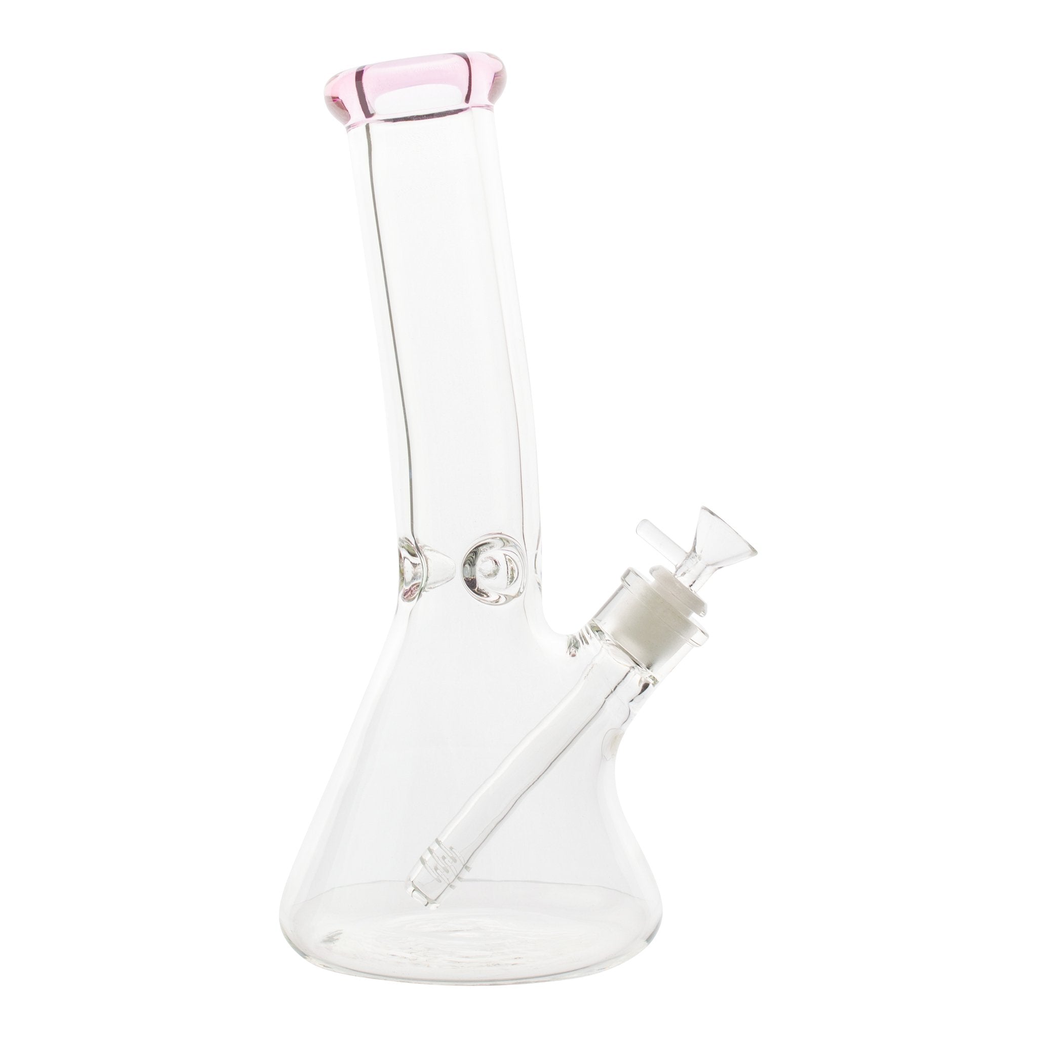 Pink Outfall Curved Tube Beaker Bong - 12in - Image 3