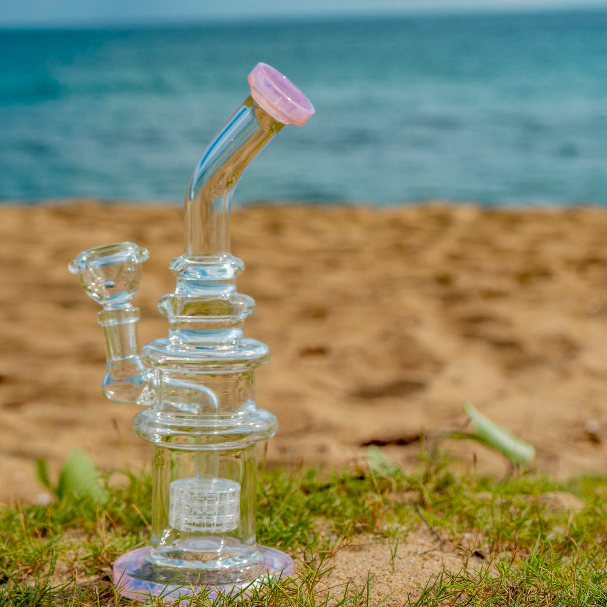 Pink Pagoda Bong - 10 inches water pipe - Image 4