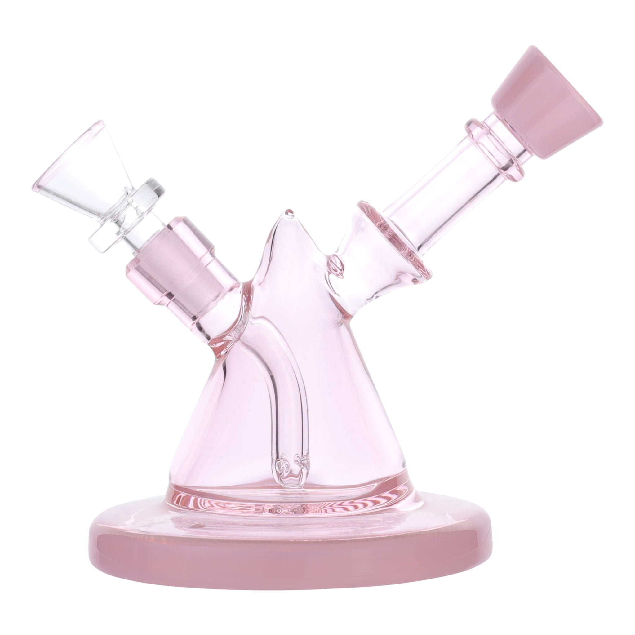 Pink Pyramid Scheme Bubbler Bong - 6in - Image 2