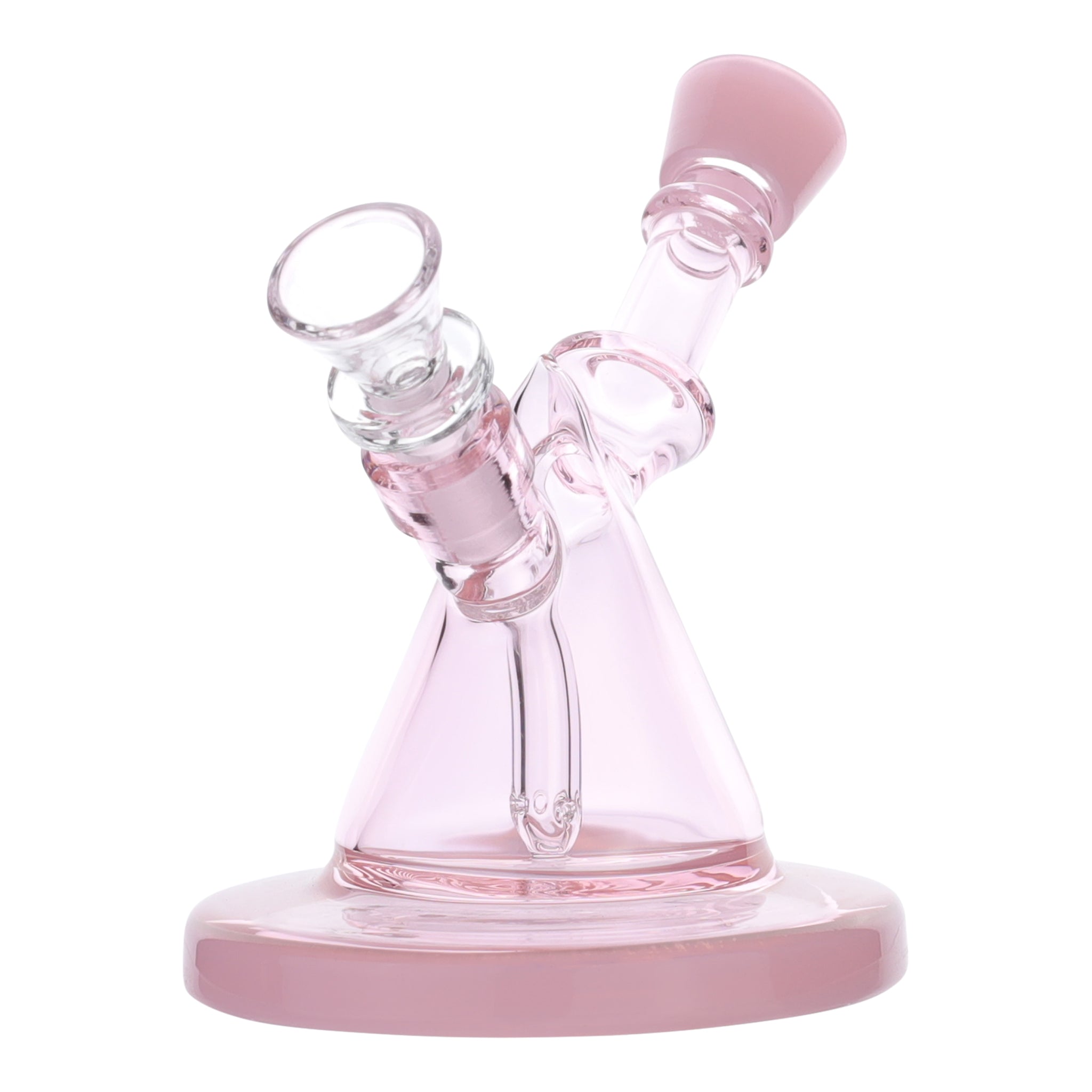 Pink Pyramid Scheme Bubbler Bong - 6in - Image 3