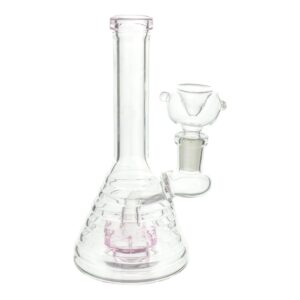 Pink Single Disk Mini Hive Bong - 6 inches mini bong