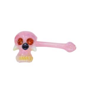 Pink Skull Sidecar Bubbler - 7.5in