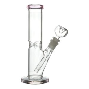 Pink Straight Up Glass Bong - 8in