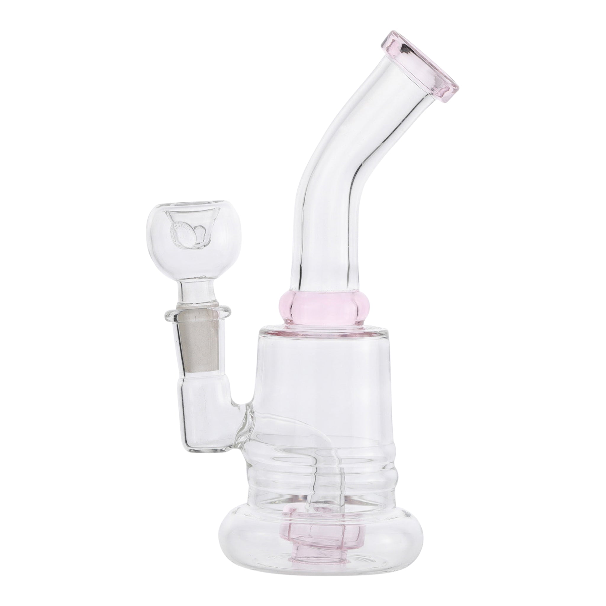 Pink Tilted Disc Perc Bong - 7in - Image 3