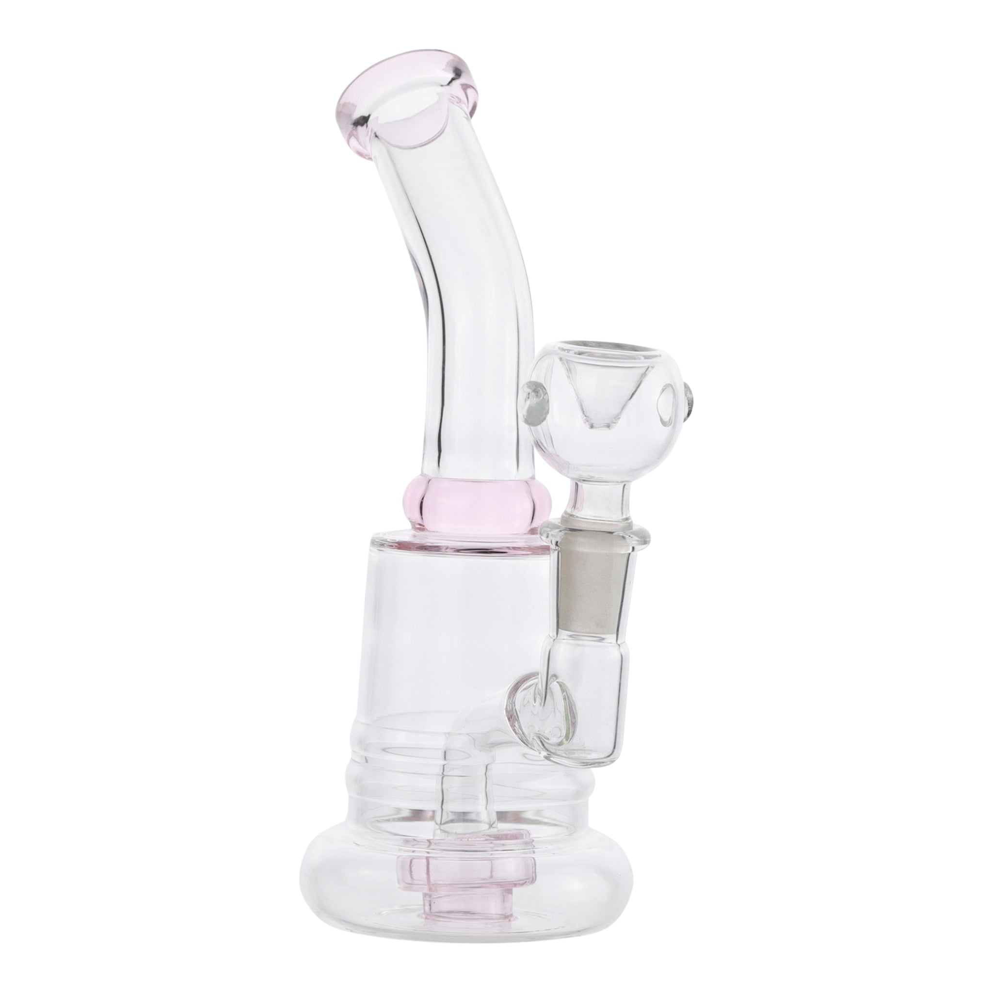 Pink Tilted Disc Perc Bong - 7in - Image 2