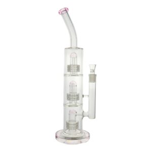 Pink Triple Matrix Chamber Bong - 17in