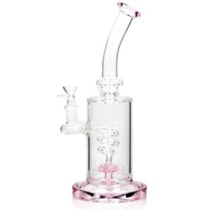 Pink Twisted Coil Bong - 12in