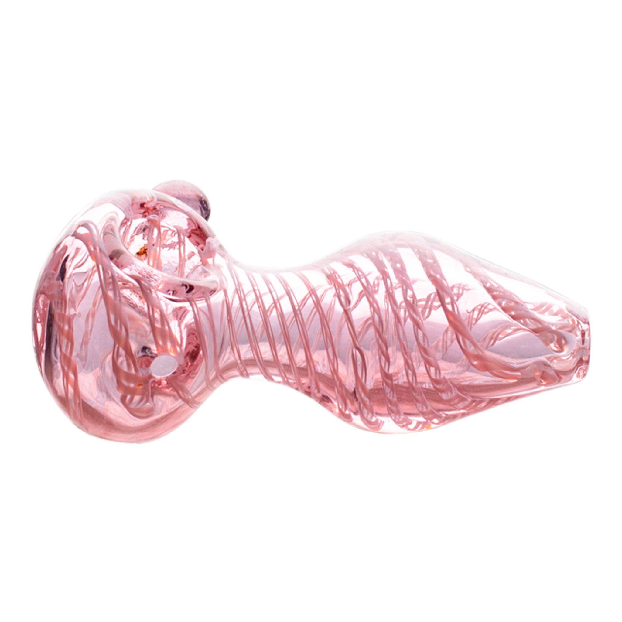 Pink Twisted Glass Pipe - 4in - Image 3