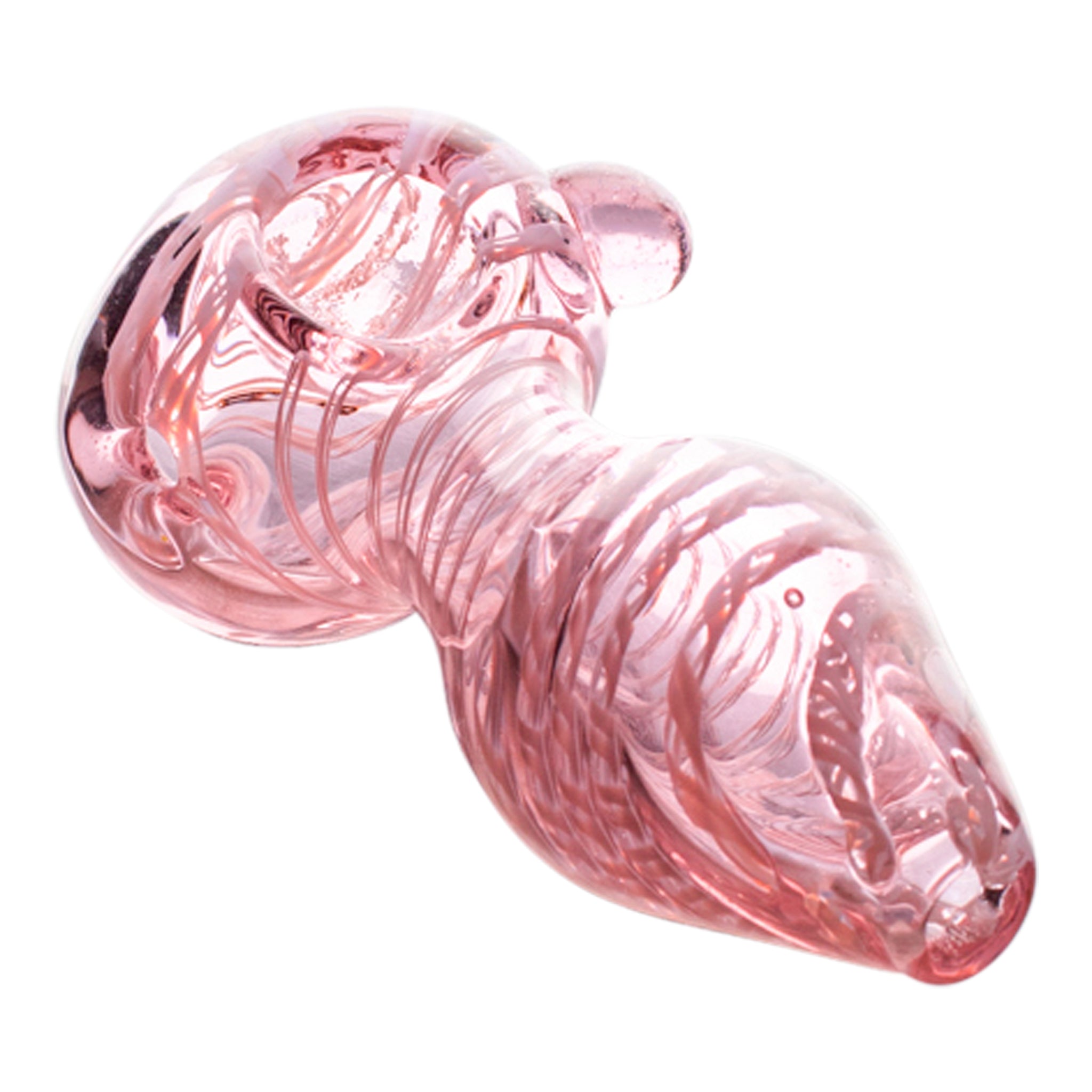 Pink Twisted Glass Pipe - 4in