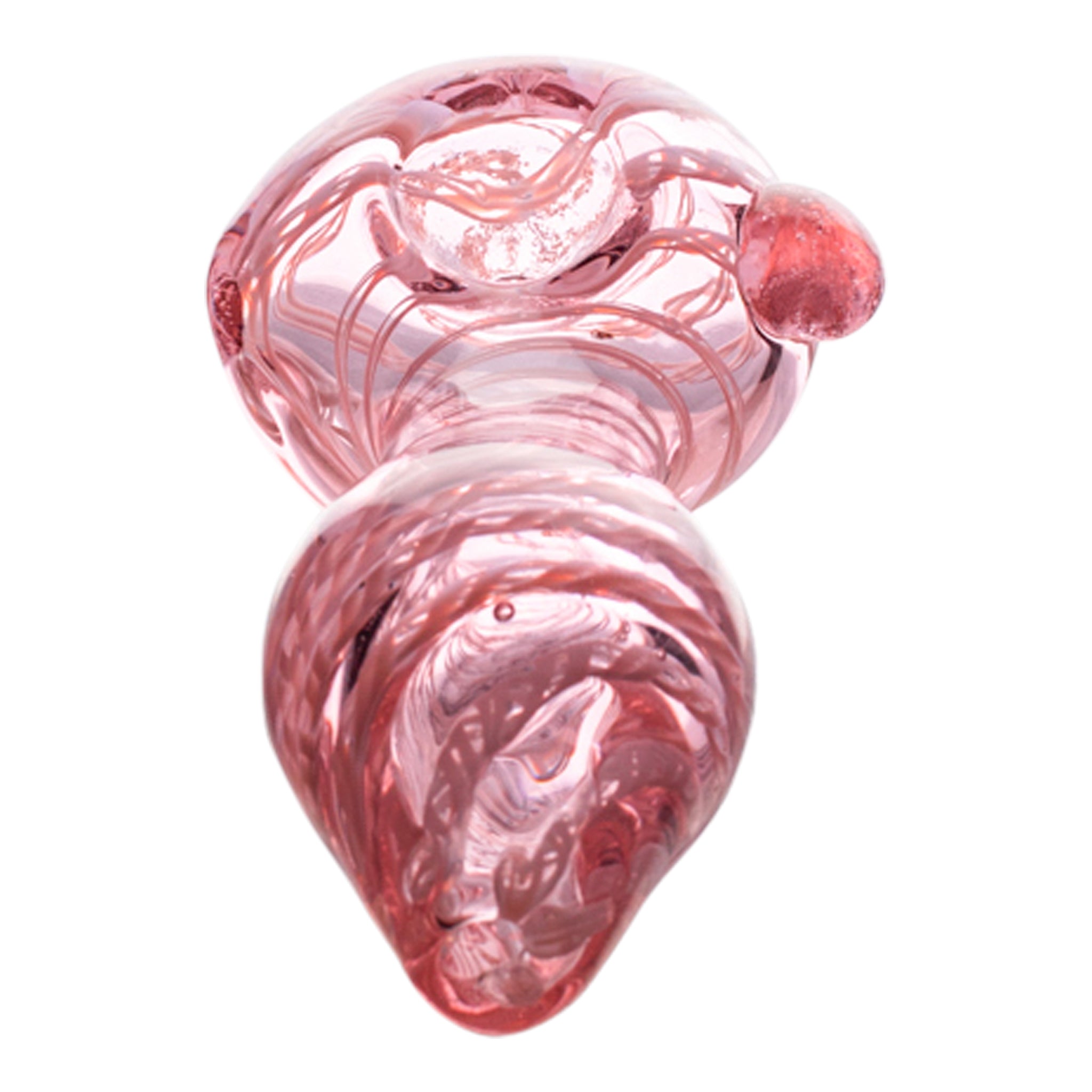 Pink Twisted Glass Pipe - 4in - Image 2