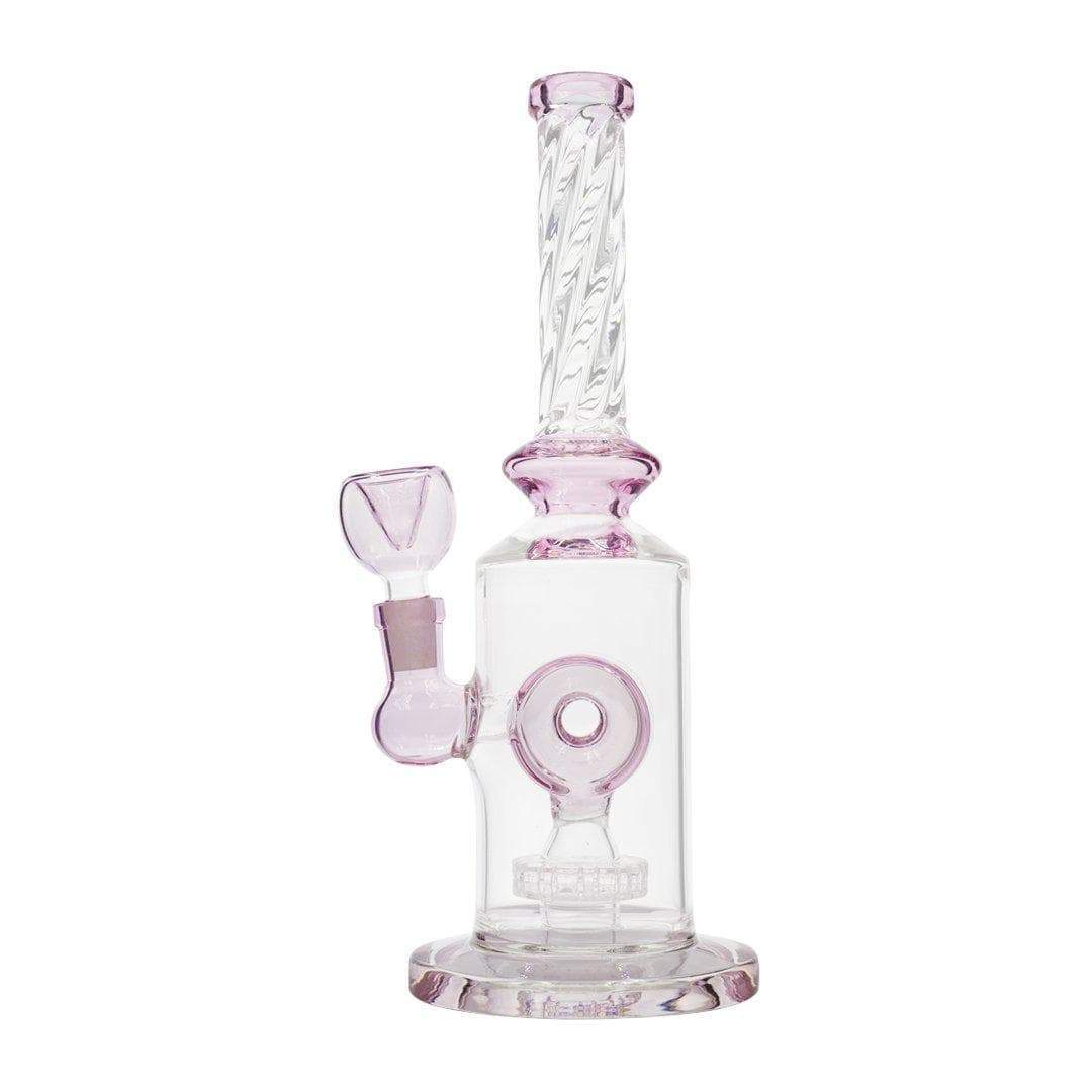 Pink Twisted O Bong - 10in - Image 4