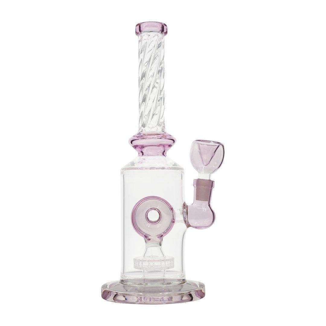 Pink Twisted O Bong - 10in
