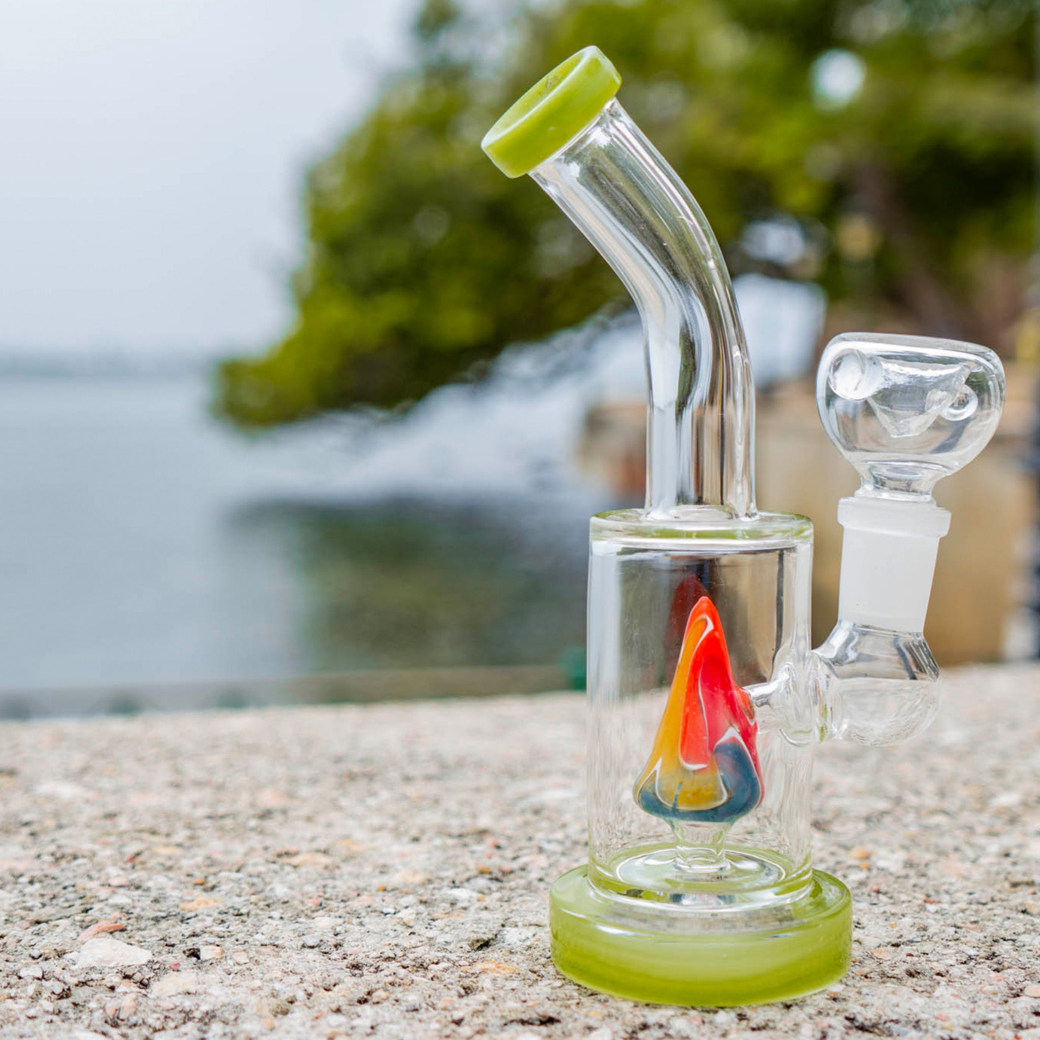 Psychedelic Stalagmite Bong - mini percolator bong - 6 inches - Image 5