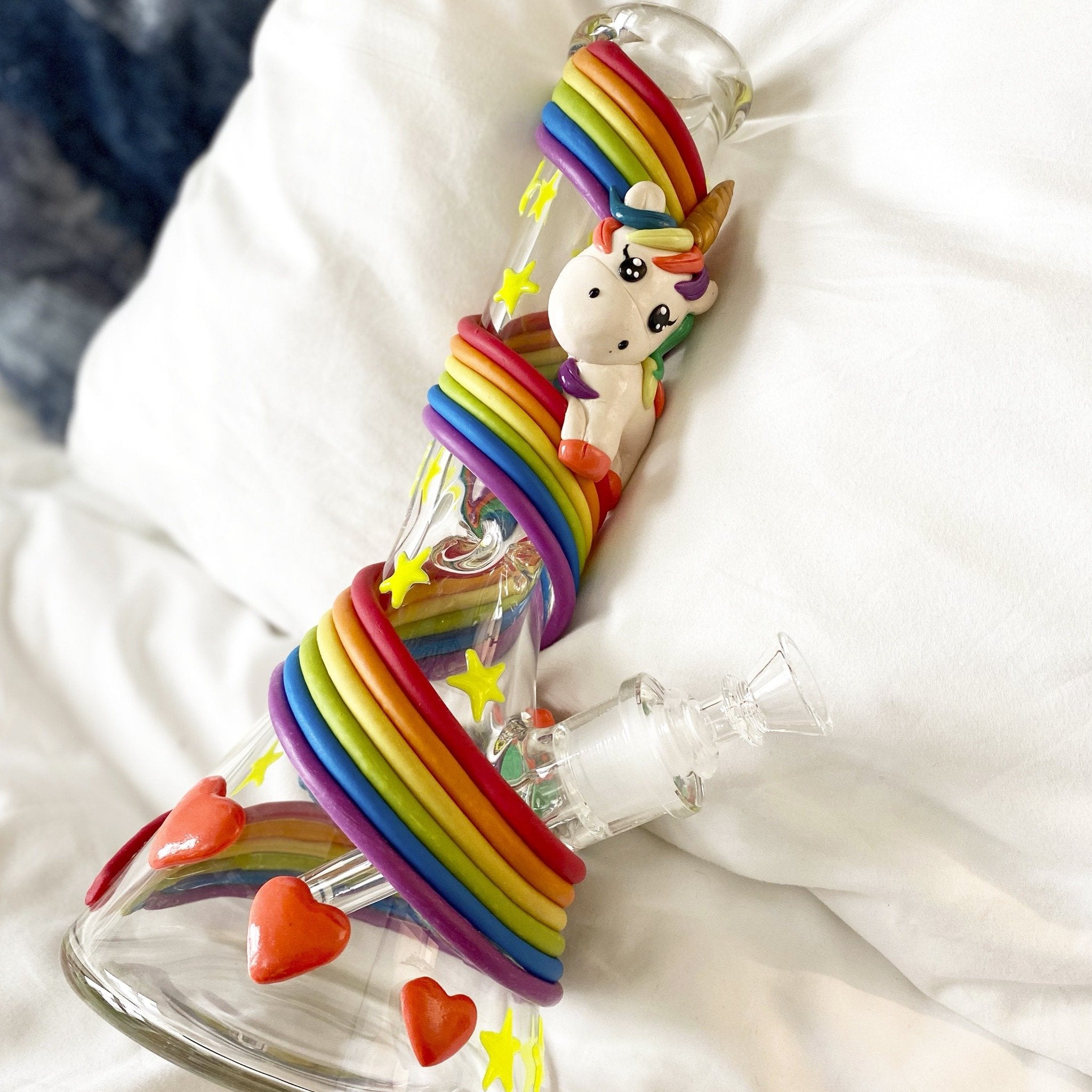 Rainbow Unicorn Bong - 13 in - Image 2