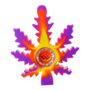 Silicone Marijuana Leaf Pipe - 4in