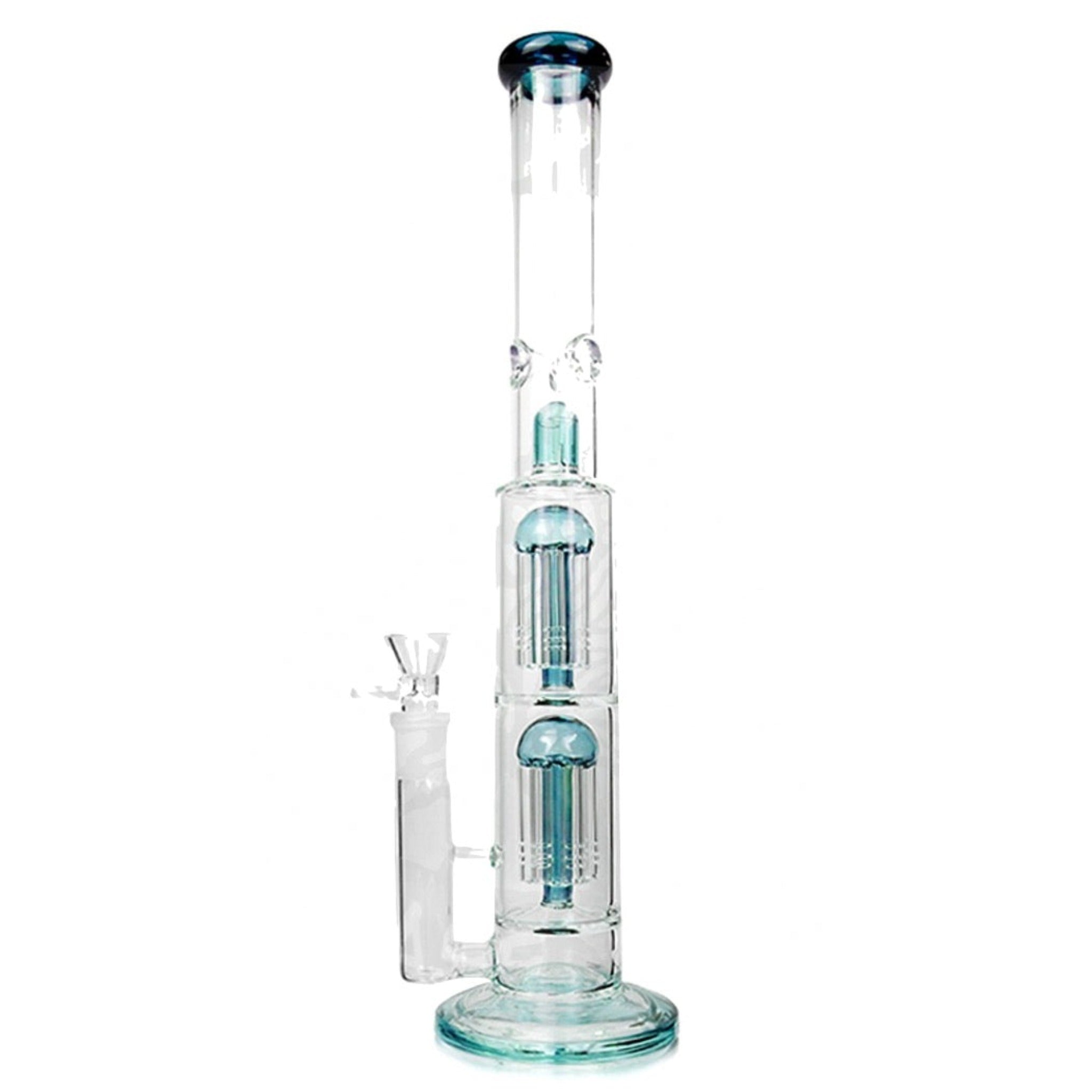 Straight Twin Tree Perc Bong - 16in