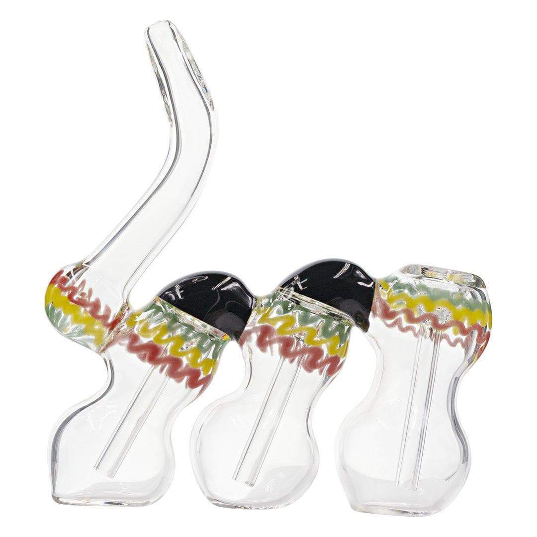 Triple Chamber Rasta Bubbler - 6in - Image 3