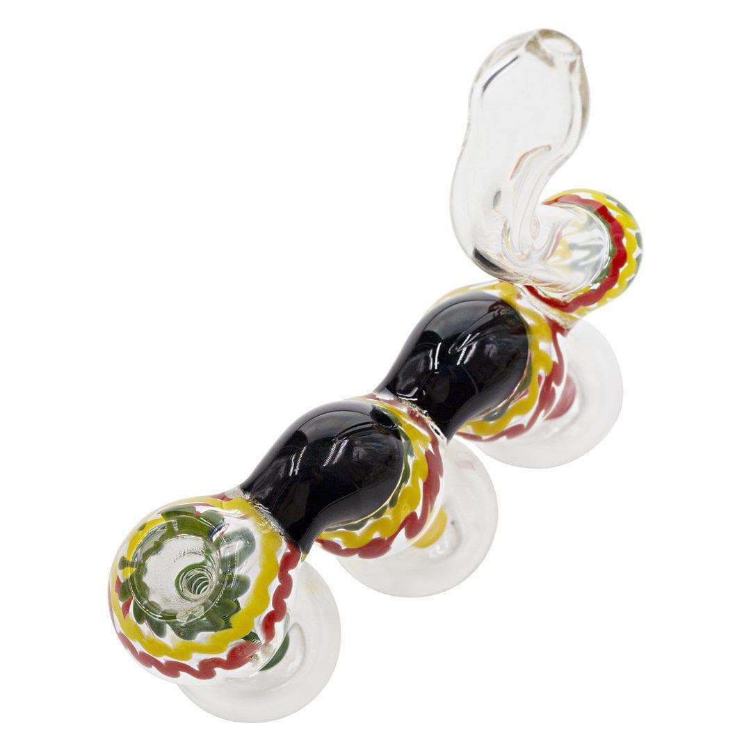 Triple Chamber Rasta Bubbler - 6in - Image 2