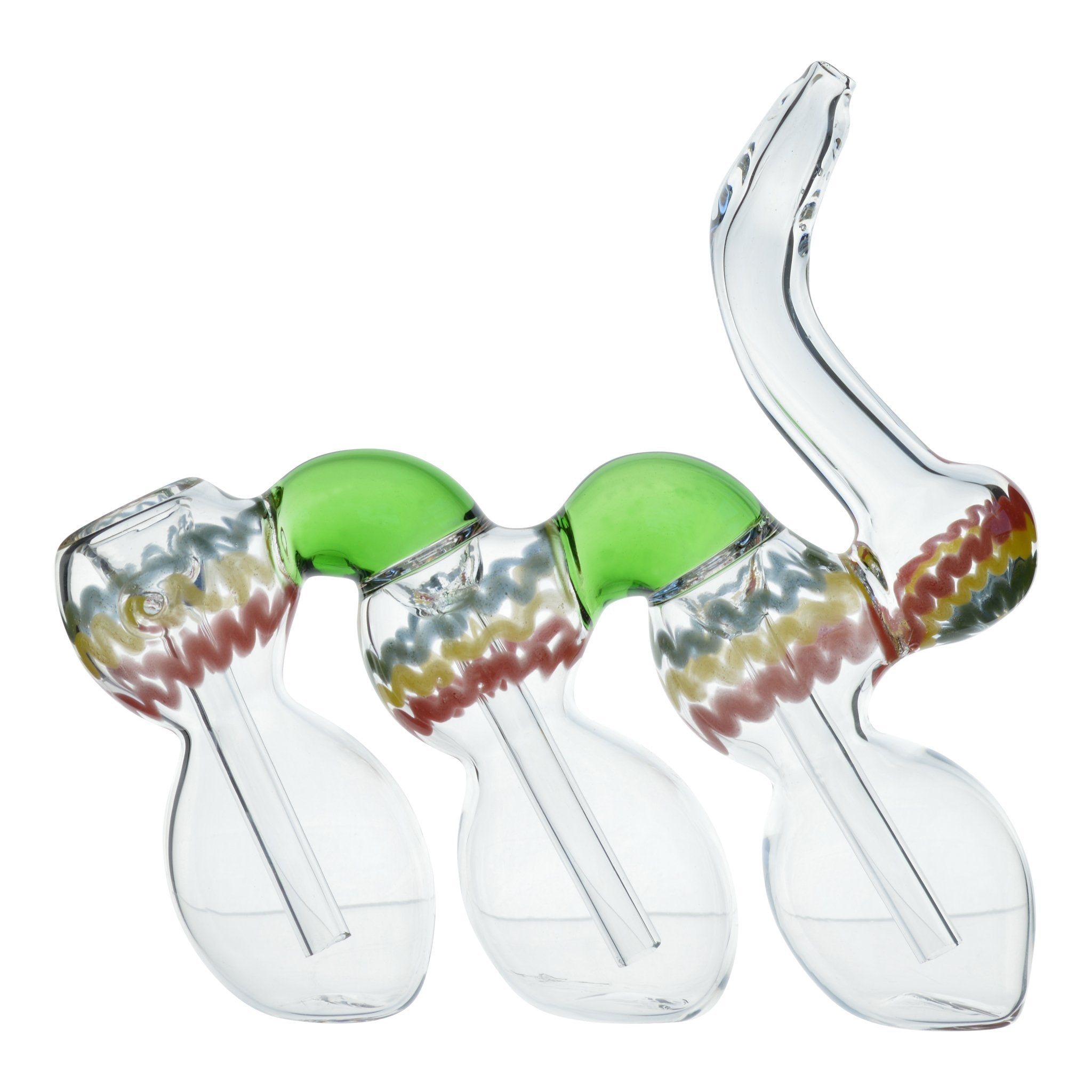 Triple Chamber Rasta Bubbler - 6in - Image 4