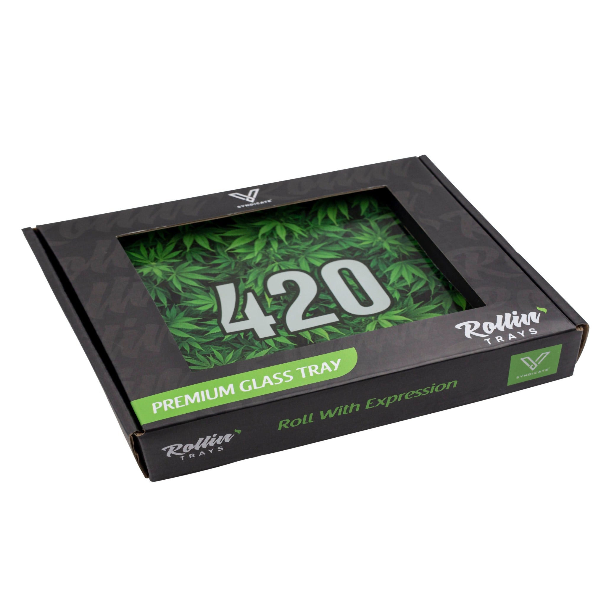 V Syndicate 420 Green Glass Rolling Tray - Image 2