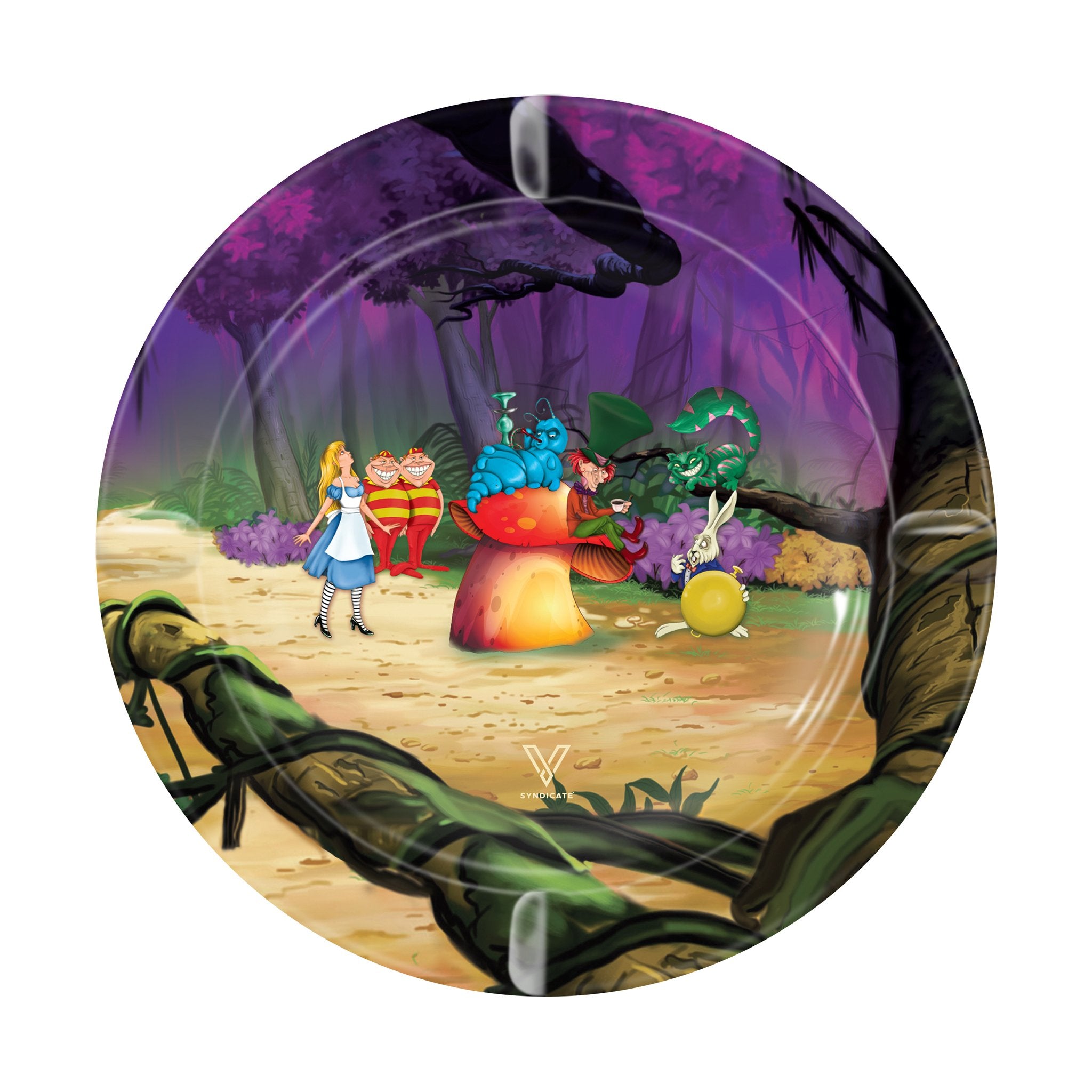 V Syndicate Alice Mushroom Round Metal Ashtray - 5in
