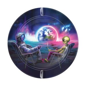 V Syndicate Blunt Orbit Round Metal Ashtray - 5in