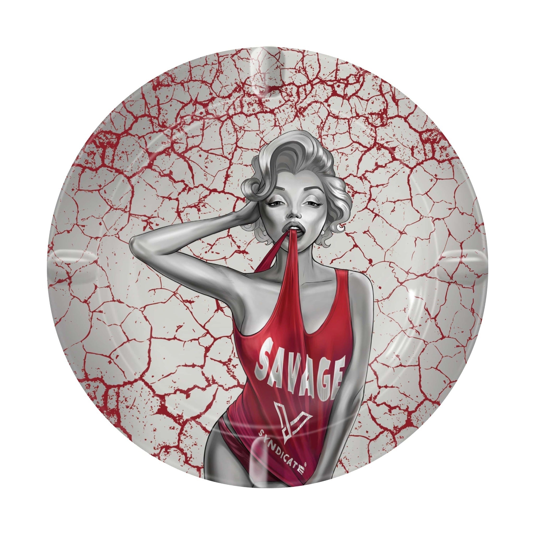 V Syndicate Dank Diva Round Metal Ashtray - 5.5in
