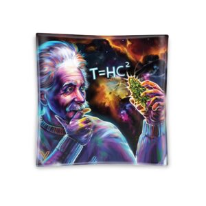 V Syndicate T=HC2 Einstein Black Hole Square Glass Ashtray - 4.5in