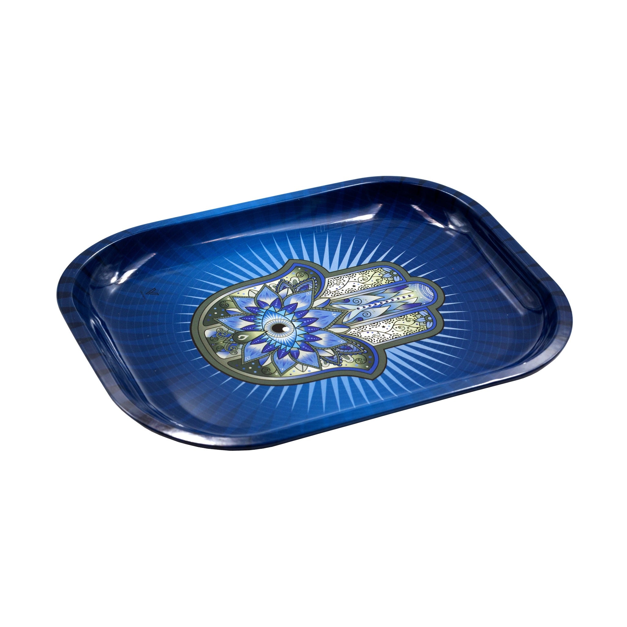 V Syndicate Hamsa Blue Metal Rolling Tray - Image 3