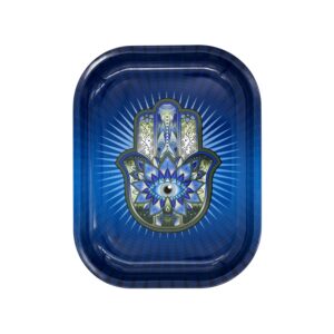 V Syndicate Hamsa Blue Metal Rolling Tray